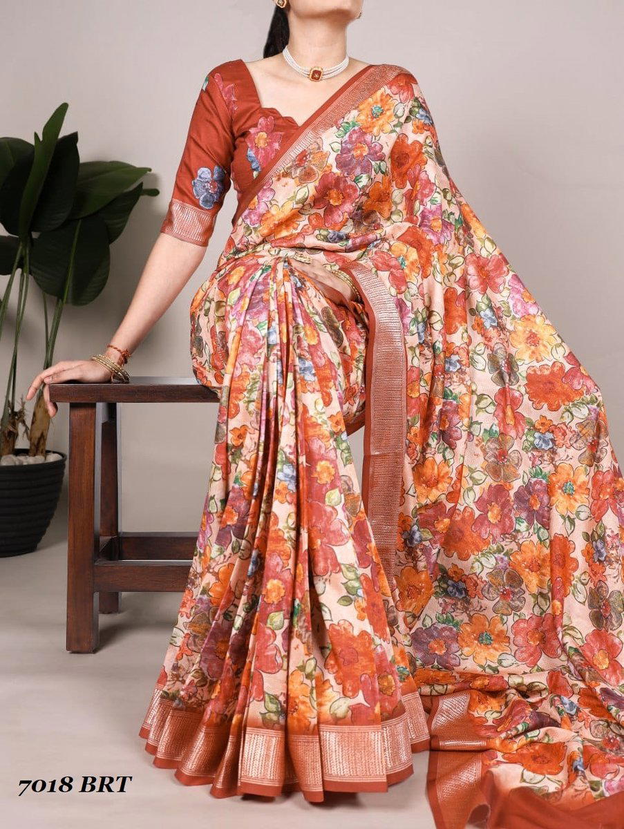 LNB 7018 DESIGNER PRINTED SILK SAREE WHOLESALER IN SURAT 1