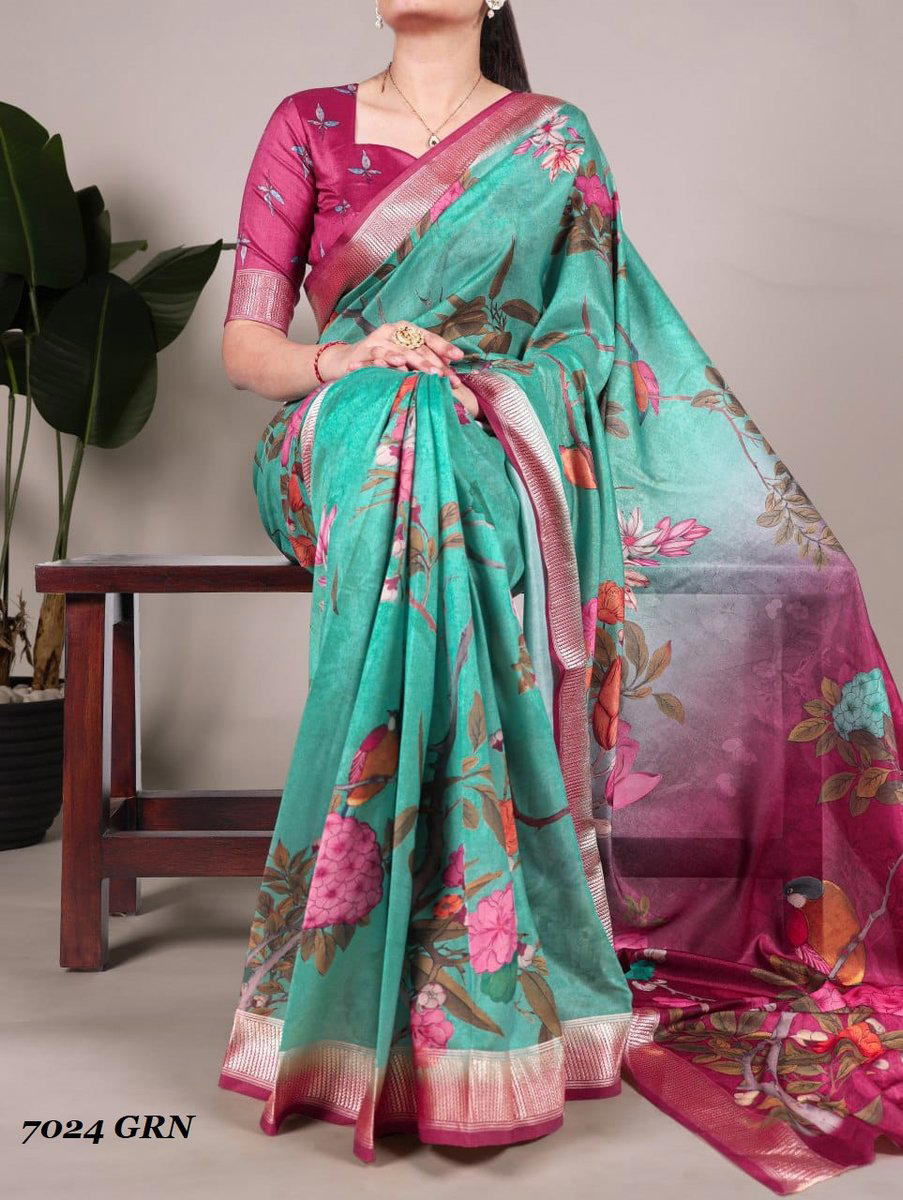 LNB 7024 DESIGNER PRINTED SILK SAREE WHOLESALER IN INDIA 1