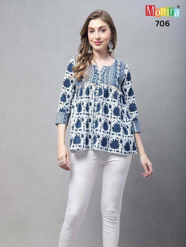 MUSKAN BY RAJNANDINI COTTON PRINTED TOPS KURTI WHOLESALER IN INDIA
