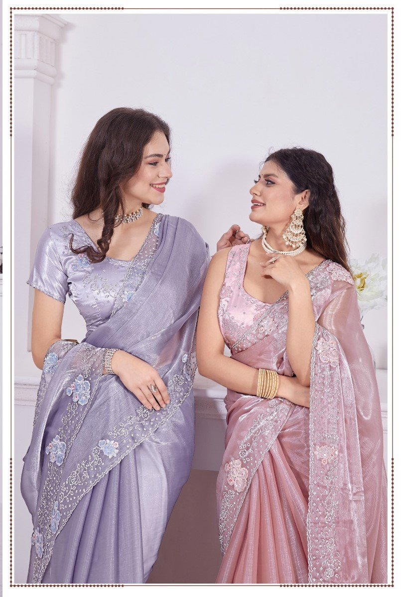 737 LIGHT BY MEHEK EMBROIDERY SAREE WHOLESALER IN INDIA 1
