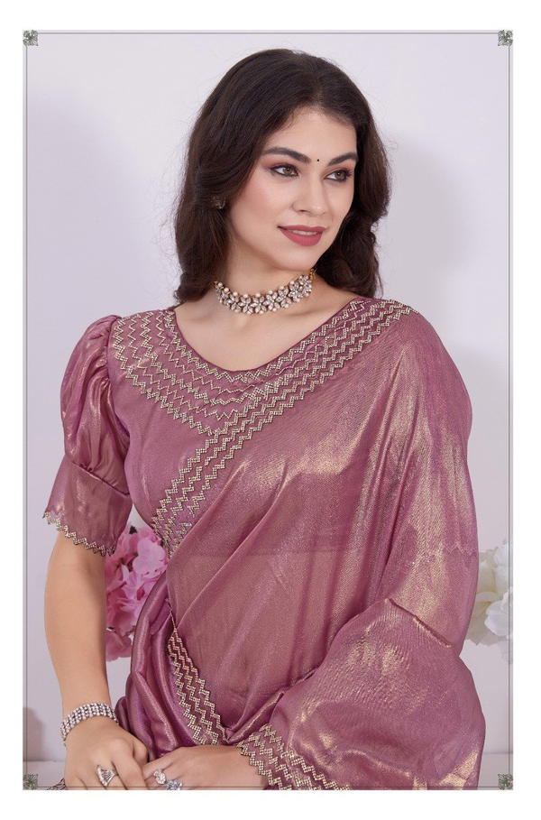 D.NO. 755A TO 755E BY MEHEK NET COATING SAREE MANUFACTURER IN INDIA