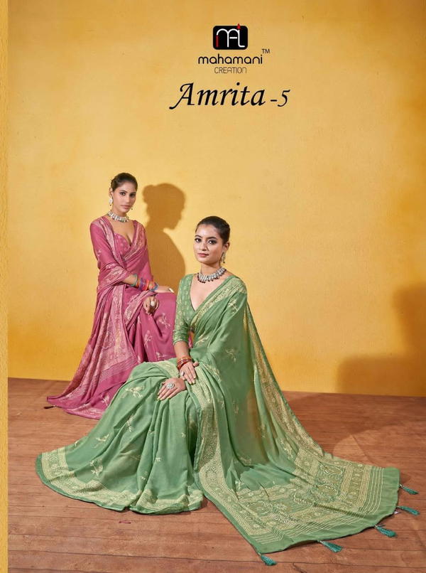 AMRITA VOL-05 BY MAHAMANI CREATION PRINTED SAREE WHOLESALER IN SURAT