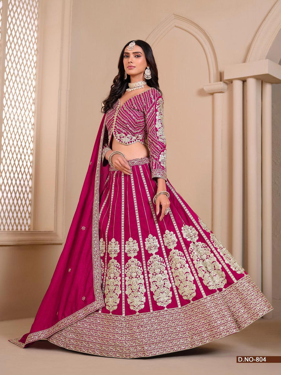 MEHVISH MEHVISH VOL-08 801 TO 804 DESIGNER SILK LEHENGA CHOLI WHOLESALER IN INDIA 1