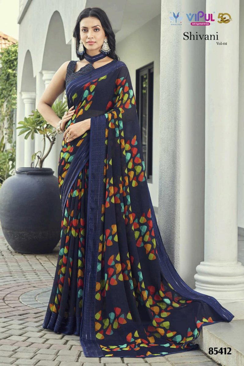 VIPUL SHIVANI VOL-02 85401 TO 85412 DESIGNER GEORGETTE SAREE WHOLESALER IN INDIA 1