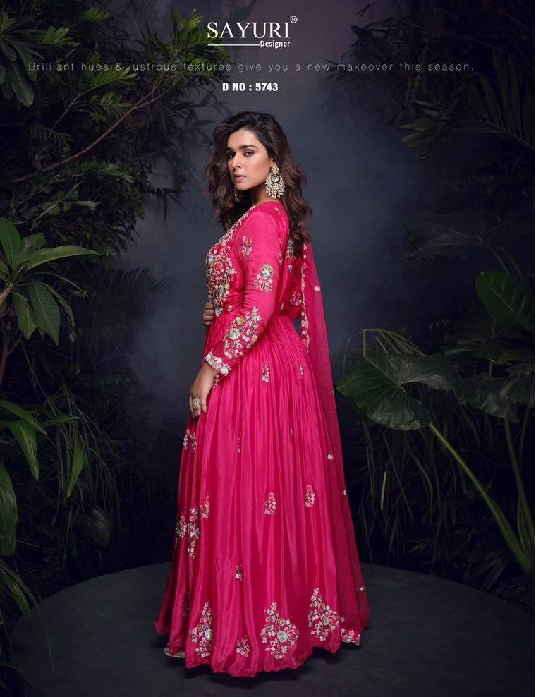 MRUNAL BY SAYURI DESIGNER CHINON GOWN WHOLESALER IN INDIA 1