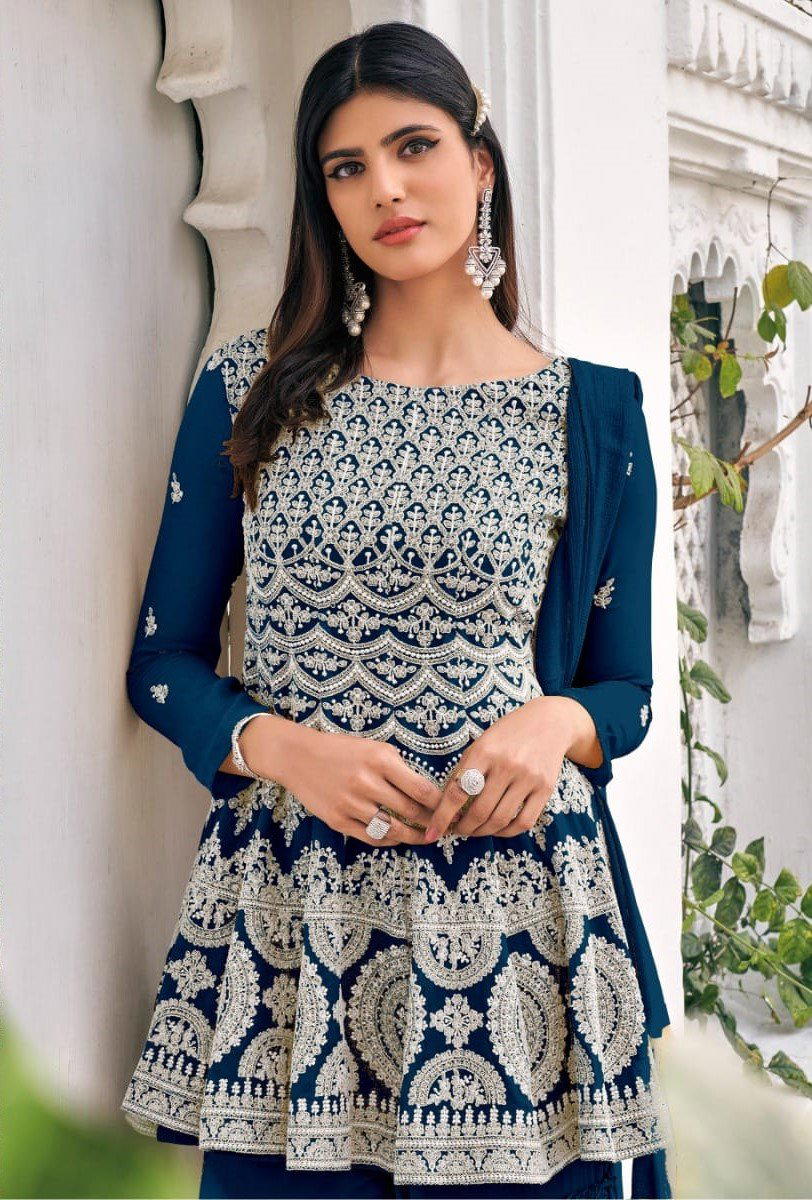 DESIGN - EB 1023 BY SAGAR IMPEX GORGETTE SALWAR KAMEEZ WHOLESALER IN INDIA 1