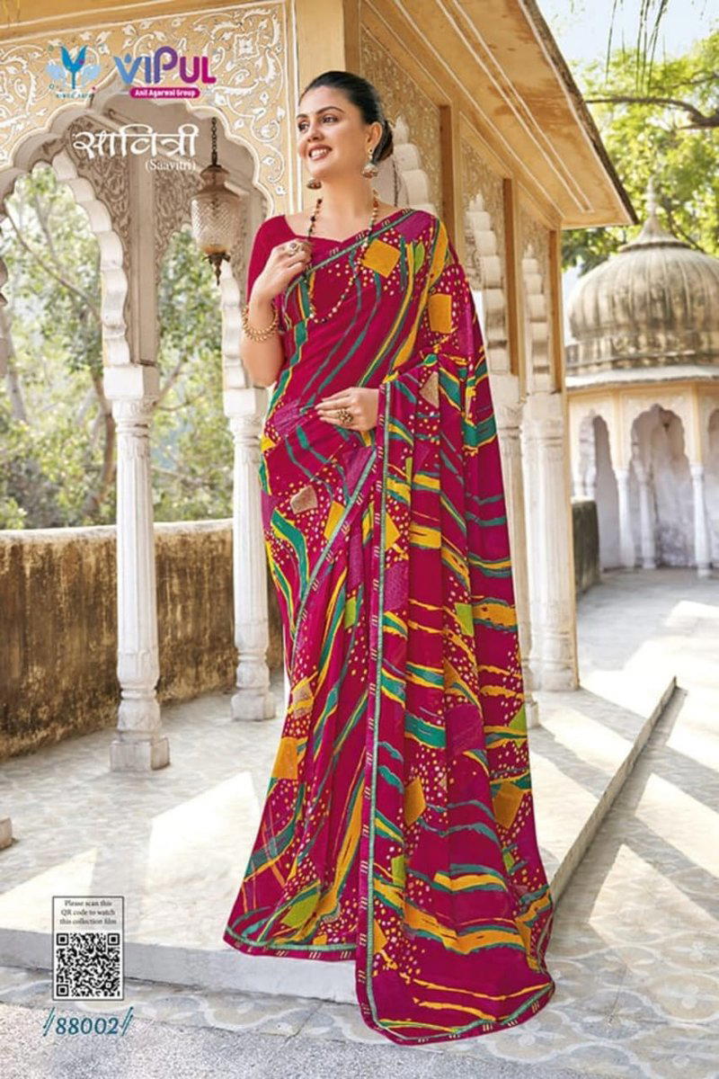 VIPUL SAAVITRI 88002 TO 88009 DESIGNER GEORGETTE SAREE WHOLESALER IN INDIA 1