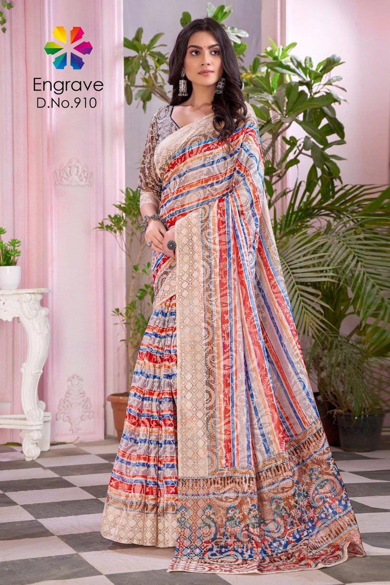 IVORA ENGRAVE 900 TO 910 DESIGNER SILK SAREE WHOLESALER IN INDIA 1