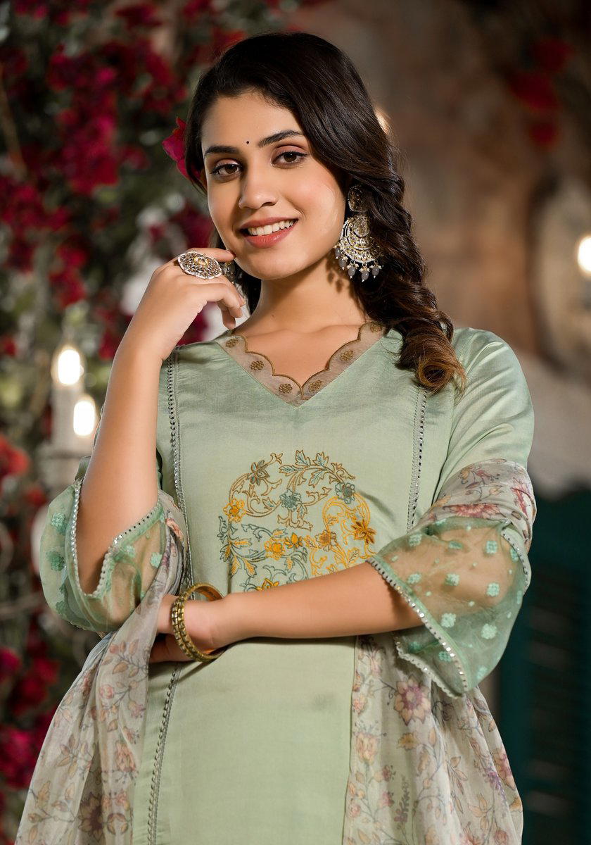 LABEL KHOJ 9609 DESIGNER SILK SALWAR SUIT WHOLESALER IN INDIA 1