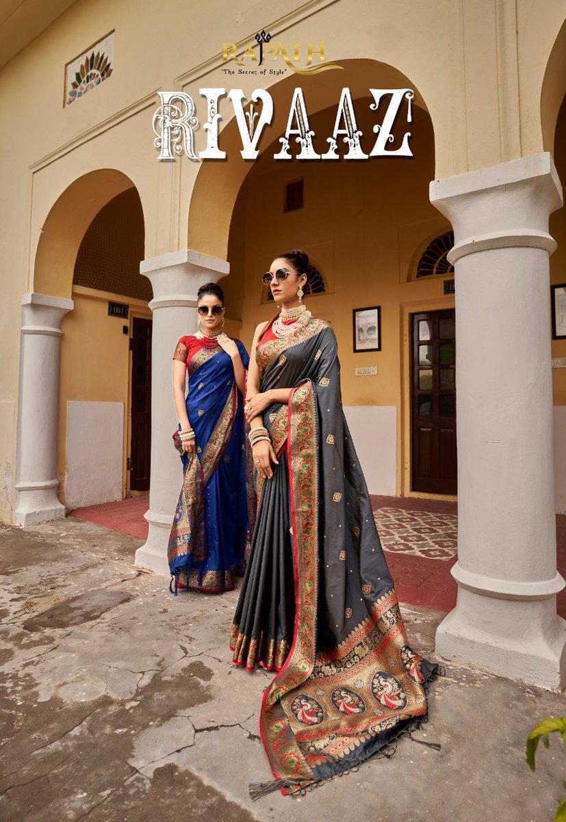 RAJPATH RIVAAZ 1001 TO 1006 DESIGNER PRINTED SAREE WHOLESALER IN SURAT 1