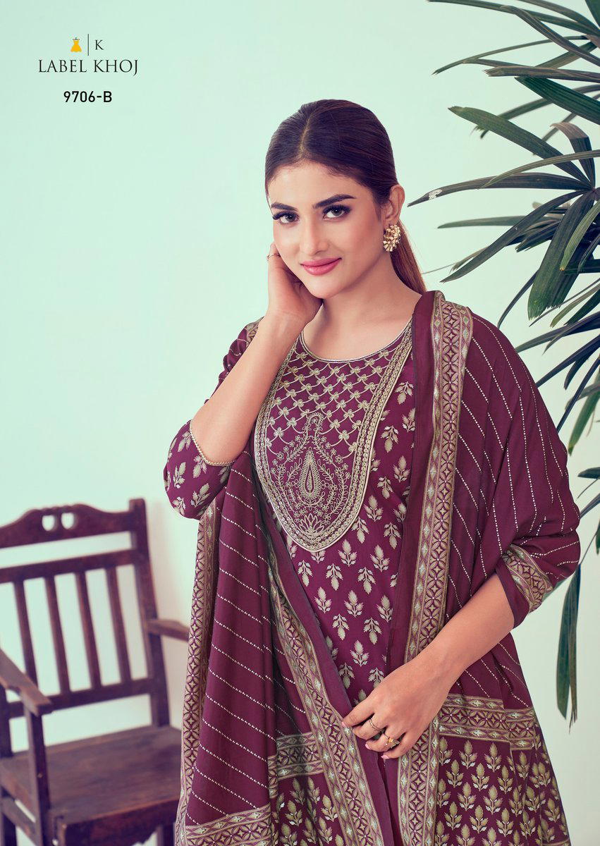 LABEL KHOJ 9705A TO 9711B NX DESIGNER SALWAR SUIT WHOLESALER IN INDIA 1