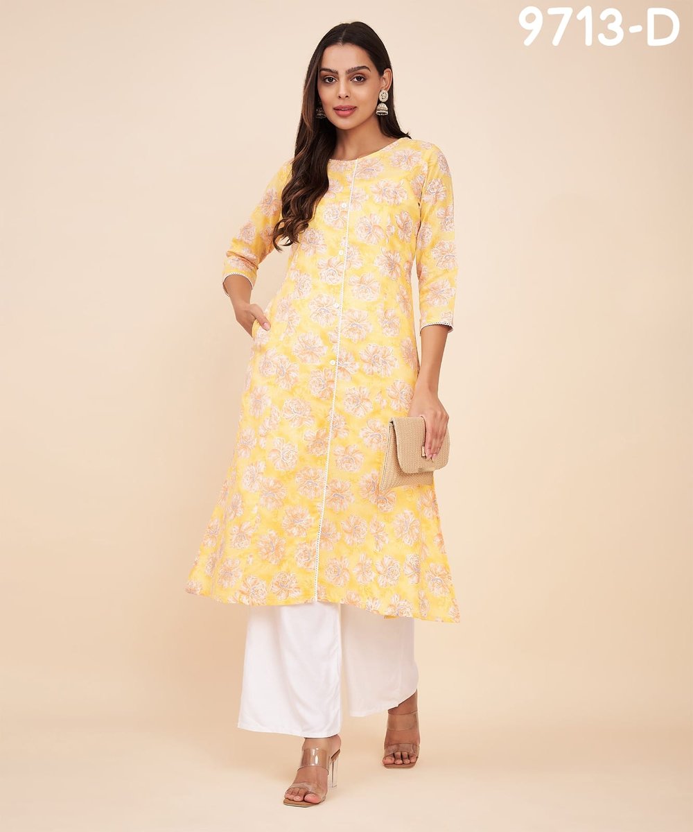 LABEL KHOJ 9713A TO 9713D DESIGNER KURTI WHOLESALER IN SURAT 1