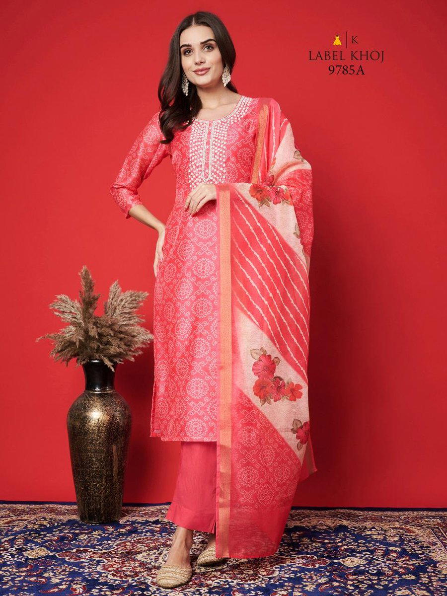 LABEL KHOJ 9785-A DESIGNER COTTON SALWAR SUIT WHOLESALER IN INDIA 1