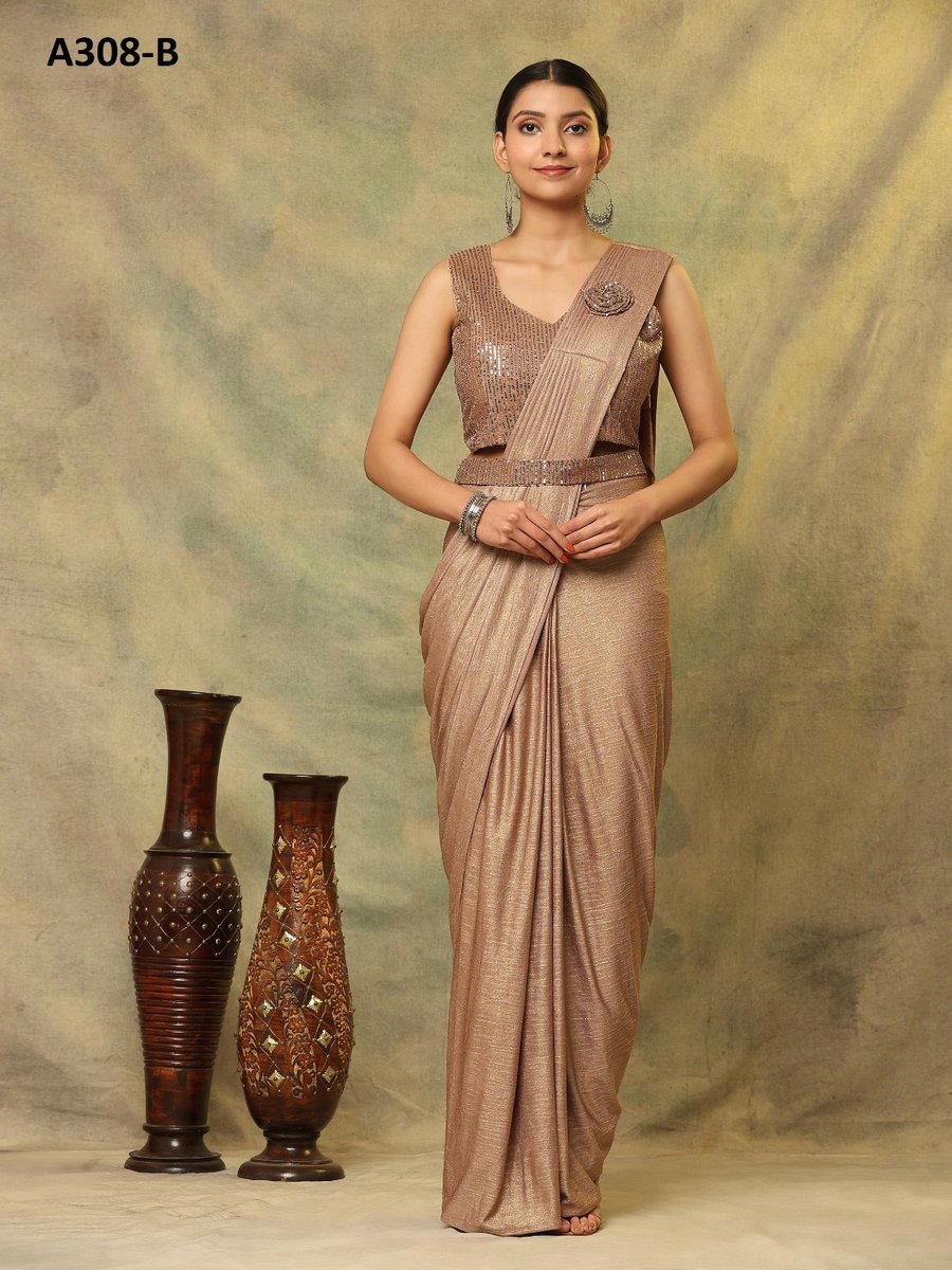 D.NO. A308-A & A308-B BY AMOHA EMBROIDERY SAREE MANUFACTURER IN INDIA 1