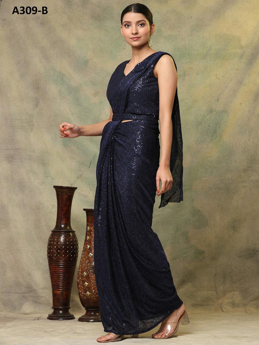 D.NO. A309-A TO A309-C BY AMOHA EMBROIDERY SAREE WHOLESALER IN INDIA 1