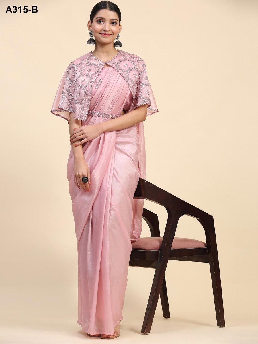 D.NO. A315-A TO A315-C BY AMOHA SATIN PARTY WEAR SAREE MANUFACTURER IN INDIA 1