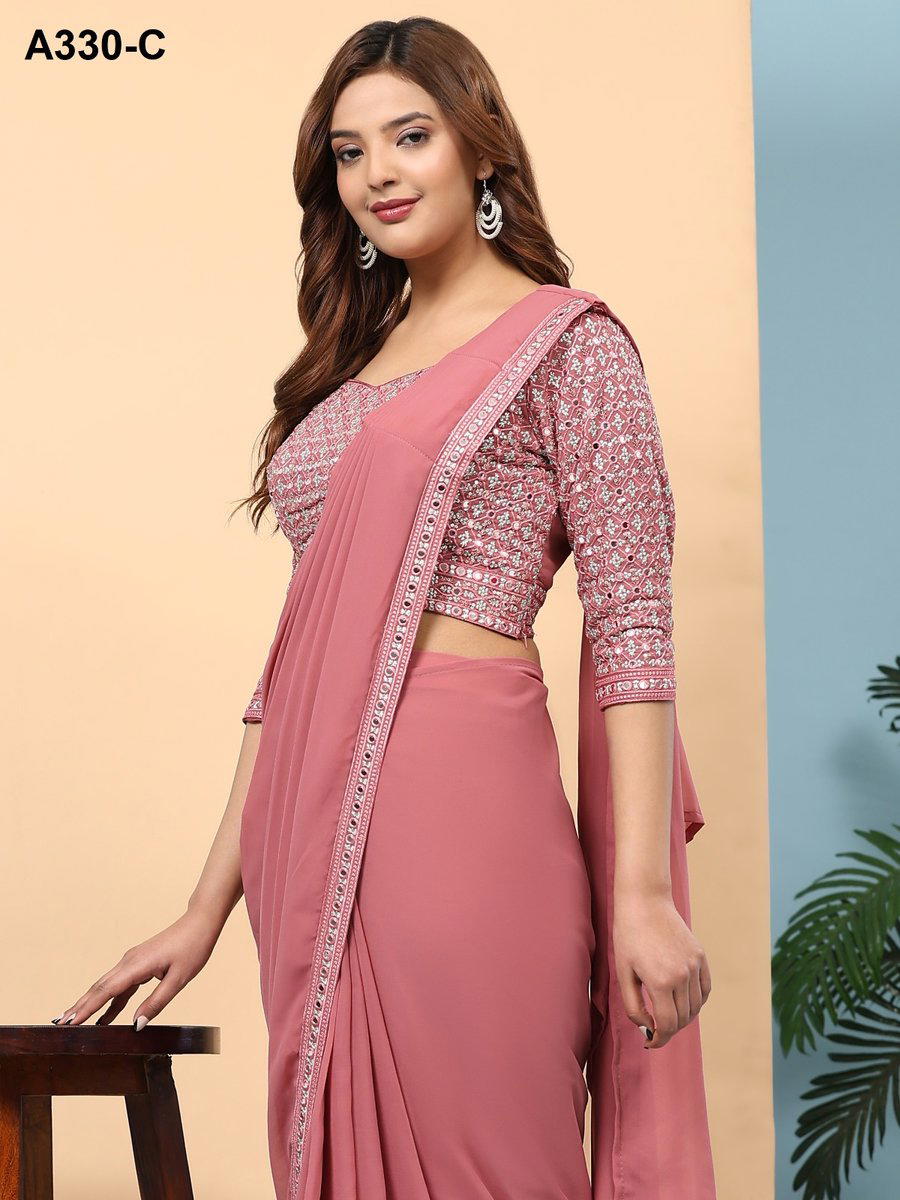 AMOHA A330 COLOUR'S A330-A TO A330-E DESIGNER READY TO WEAR SAREE WHOLESALER IN INDIA 1