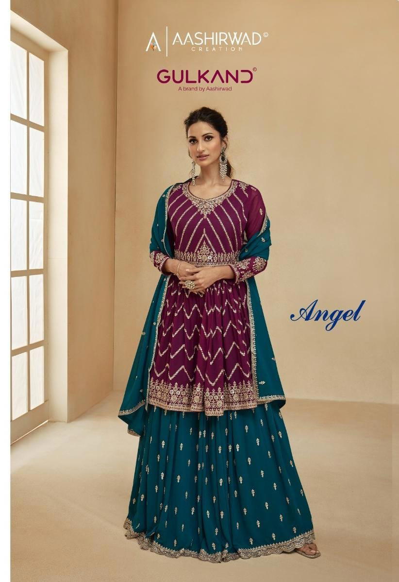 ANGEL BY AASHIRWAD REAL GEORGETTE SALWAR KAMEEZ MANUFACTURER IN INDIA 1