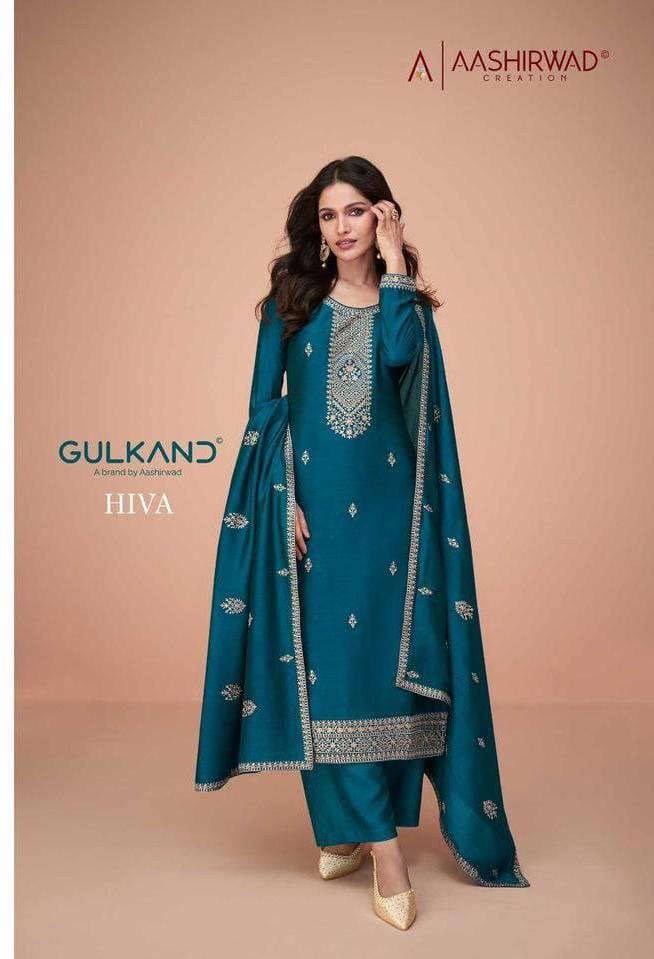 HIVA BY AASHIRWAD CREATION PREMIUM SILK SALWAR KAMEEZ WHOLESALER IN INDIA 1