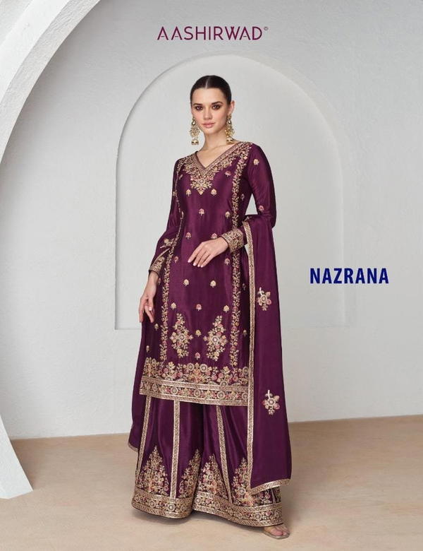 AASHIRWAD NAZRANA 9951 TO 9954 SALWAR SUIT COLLECTION IN WHOLESALE PRICE