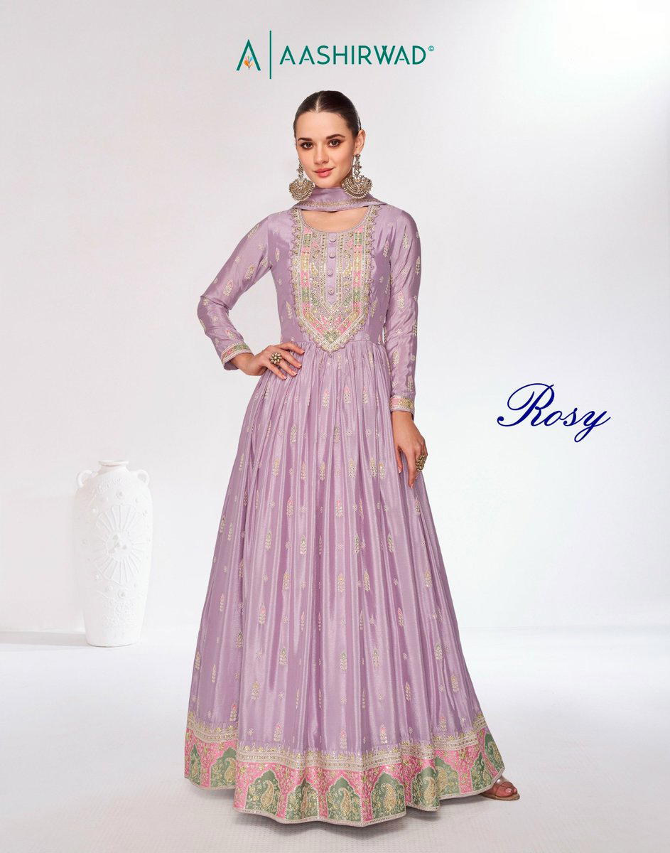 AASHIRWAD ROSY 9980 TO 9983 DESIGNER GEORGETTE SALWAR SUIT WHOLESALER IN INDIA 1