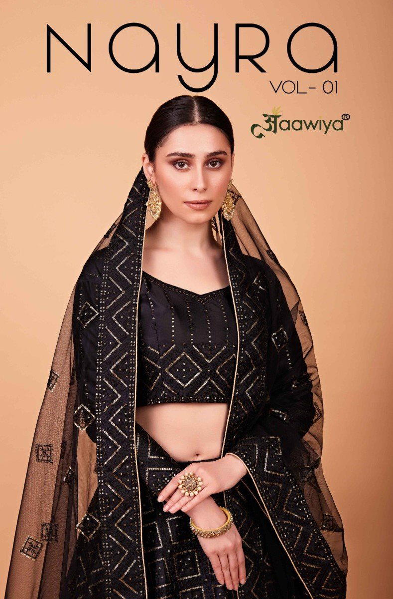 NAYRA VOL-1- BY AAWIYA EMBROIDERY LEHENGA CHOLI WHOLESALER IN INDIA 1