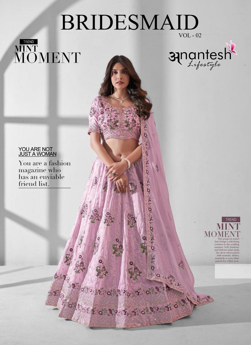 BRIDESMAID VOL 02 BY ANANTESH GEORGETTE LEHENGA CHOLI WHOLESALER IN INDIA 1