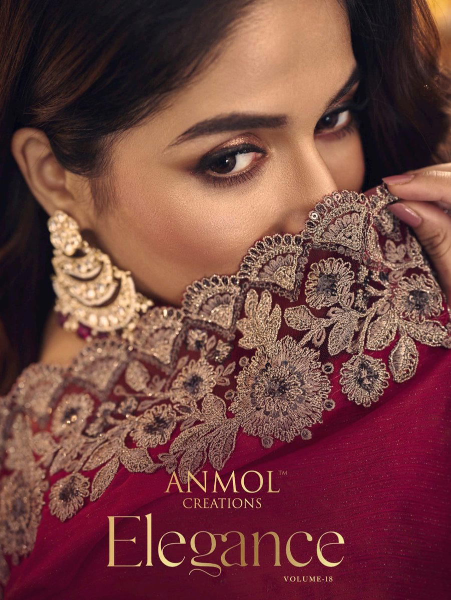 ELEGANCE VOL 18 BY ANMOL CREATION GEORGETTE SAREE MANUFACTURER IN INDIA 1