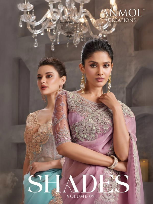 ANMOL SHADES VOL-09 3501 TO 3515 DESIGNER SAREE WHOLESALER IN INDIA