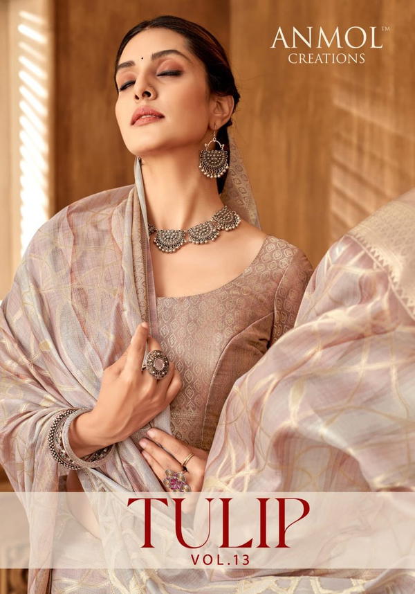 ANMOL TULIP VOL-13 1301 TO 1310 DESIGNER SILK SAREE WHOLESALER IN INDIA