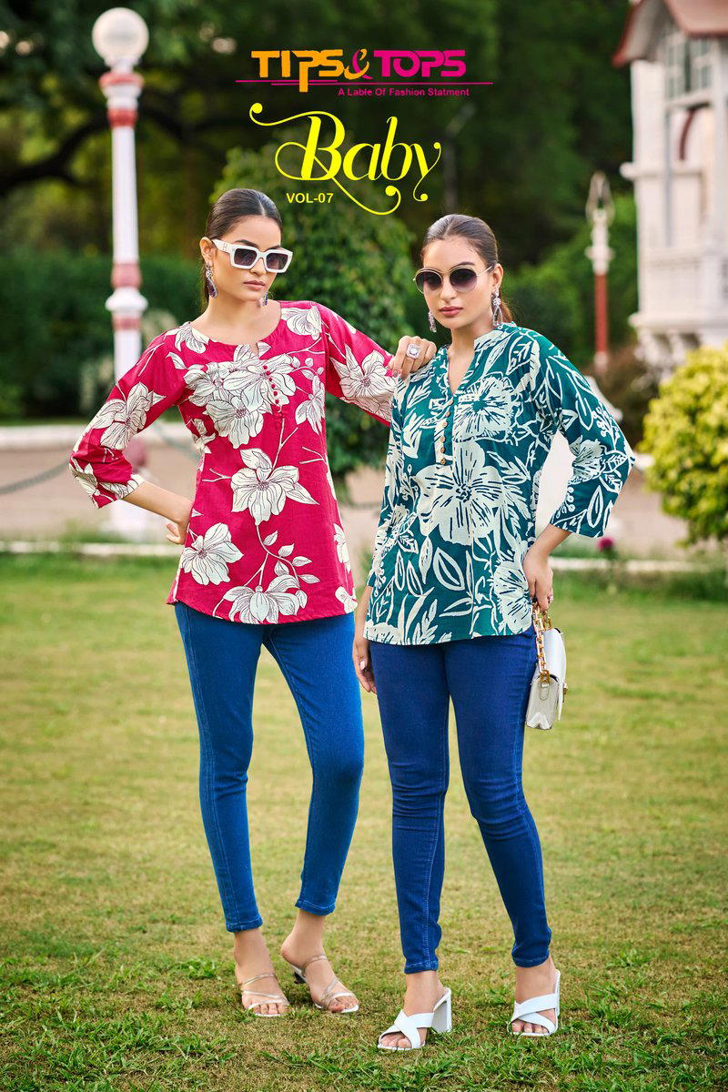 BABY Vol 07 BY TIPS AND TOPS DESIGNER RAYON PRINT KURTIS WHOLESALER IN INDIA 1