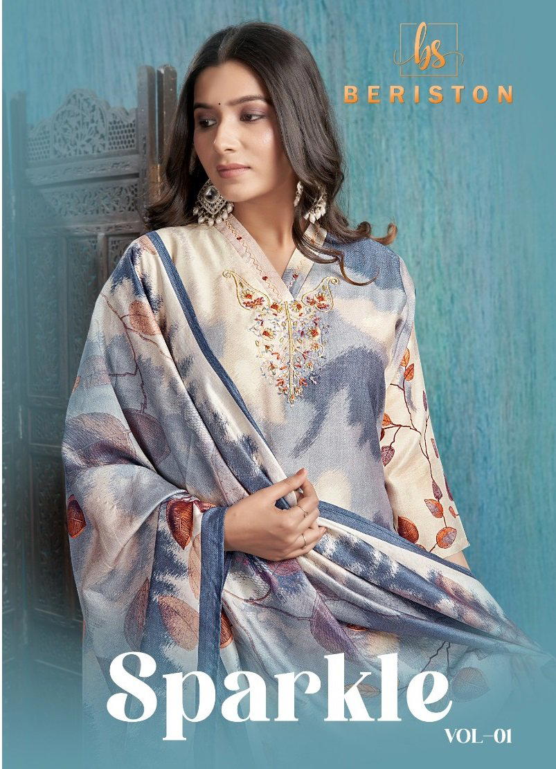 BERISTON SPARKLE VOL-01 101 TO 104 DESIGNER SILK SALWAR SUIT WHOLESALER IN INDIA 1