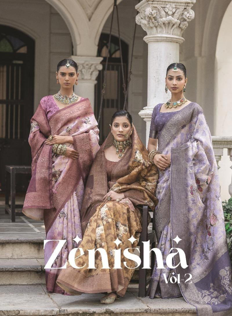 BHUMI FASHION ZENISHA VOL-02 11011 TO 11017 DESIGNER SILK SAREE WHOLESALER IN INDIA 1