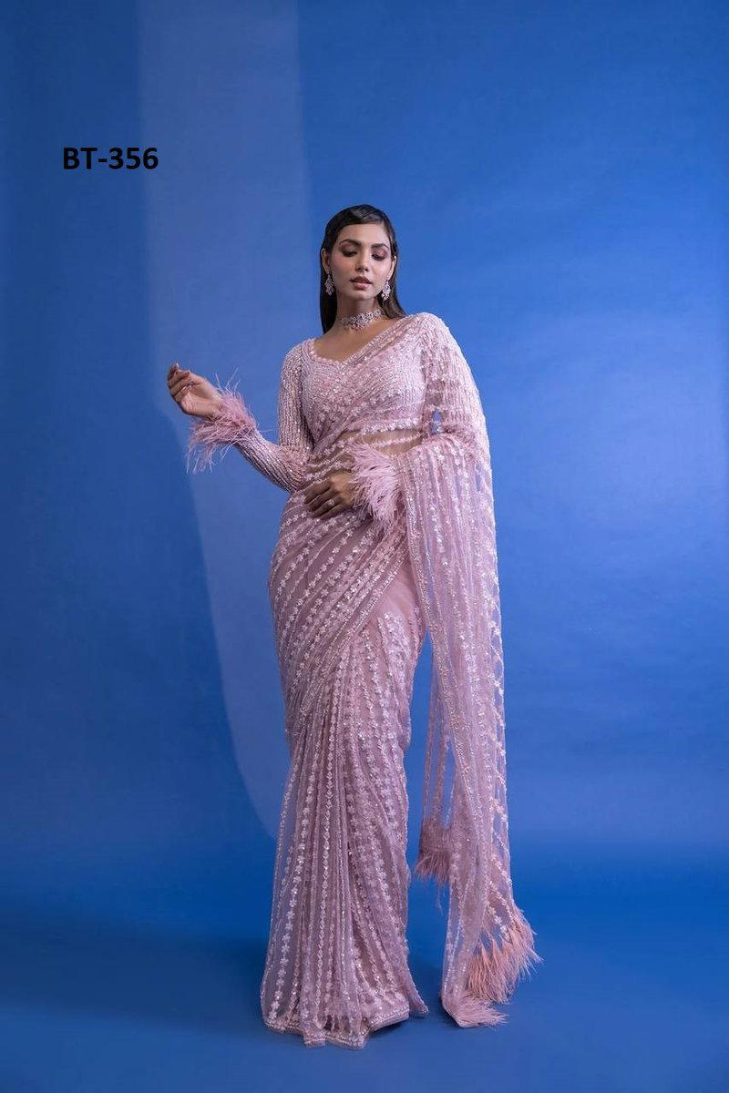 D.NO. BT-356 BY BT HEAVY NYLON BUTTERFLY SAREES DESIGNER SAREE WHOLESALER IN INDIA 1