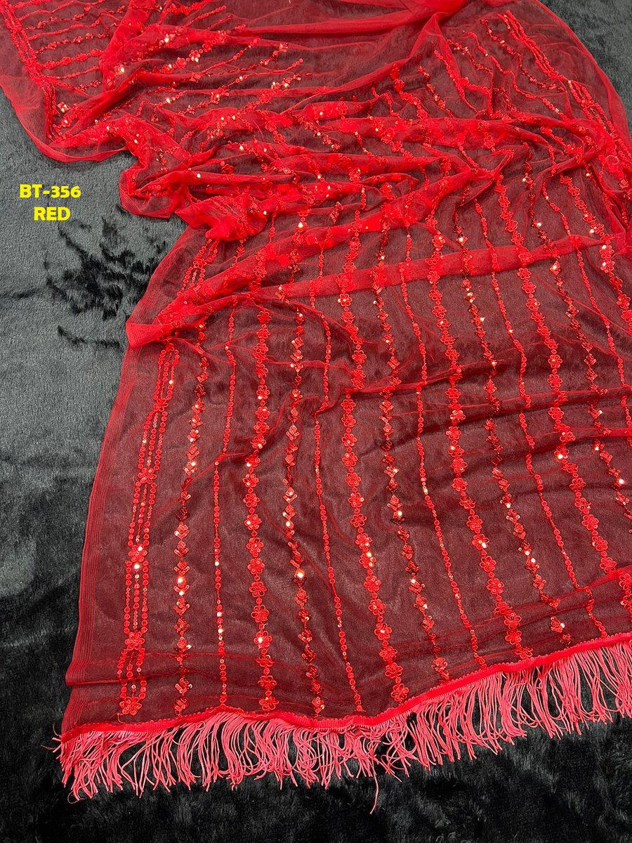 D.NO. BT 356 RED BY BT BUTTERFLY NET SAREE WHOLESALER IN INDIA 1