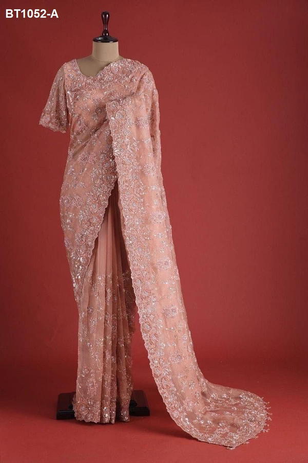D.NO. BT1052 COLOUR’S BY BT ORGANZA SILK SAREE WHOLESALER IN INDIA