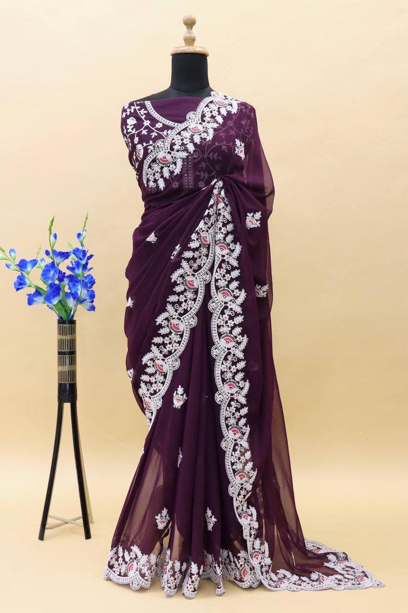 D.NO. BT1182 BY BT GEORGETTE SAREE MANUFACTURER IN INDIA 1