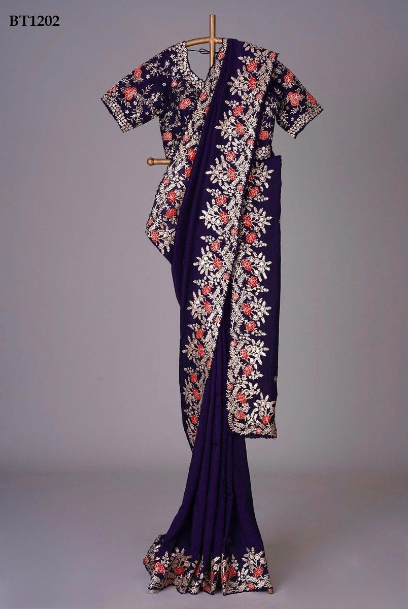 D.NO. BT1202 BY BT EMBROIDERY SAREE MANUFACTURER IN INDIA 1