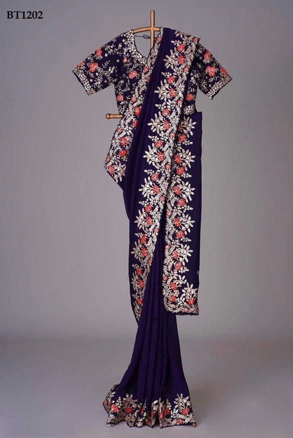 D.NO. BT1202 BY BT EMBROIDERY SAREE MANUFACTURER IN INDIA
