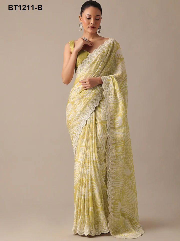 D.NO. BT1211 COLOUR’S BY BT GEORGETTE SAREE WHOLESALER IN INDIA 1