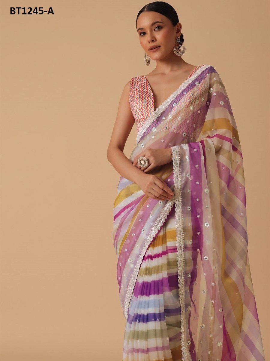 BT BT1245 COLOUR’S DESIGNER GEORGETTE SAREE WHOLESALER IN INDIA 1
