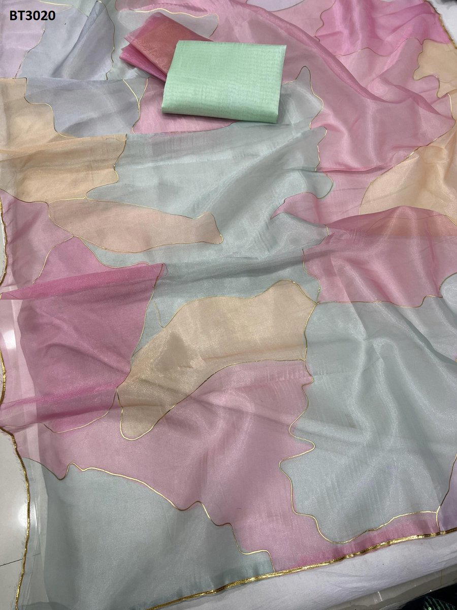 D.NO. BT3020 BY BT ORGANZA SILK SAREE MANUFACTURER IN INDIA 1