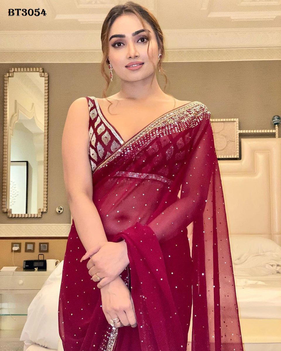 D.NO. BT3054 BY BT GEORGETTE SAREE MANUFACTURER IN INDIA 1