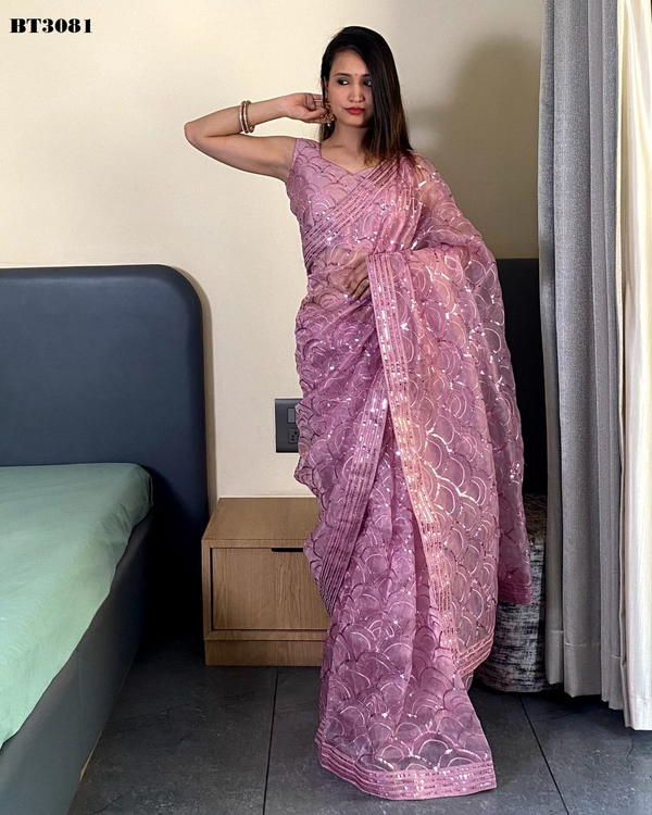 D.NO. BT3081 BY BT EMBROIDERY SAREE WHOLESALER IN INDIA