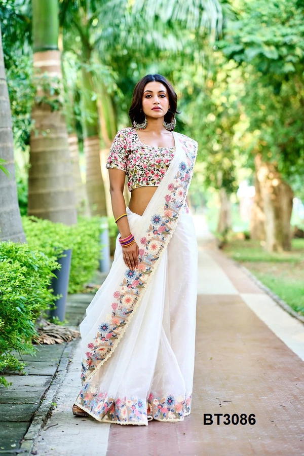 D.NO. BT3086 BY BT ORGANZA SILK SAREE MANUFACTURER IN INDIA