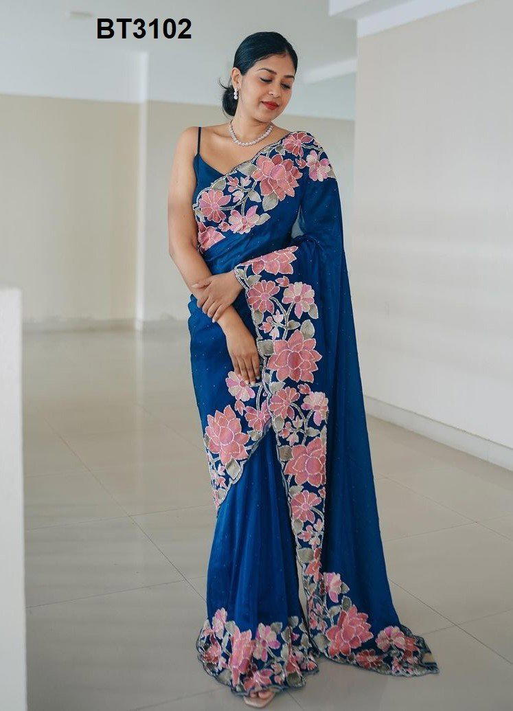 D.NO. BT3102 BY BT EMBROIDERY SAREE MANUFACTURER IN INDIA 1
