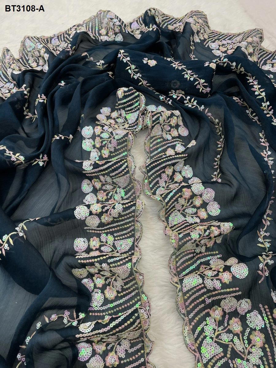 D.NO. BT3108 COLOUR‚ÄôS BY BT EMBROIDERY SAREE WHOLESALER IN INDIA 1