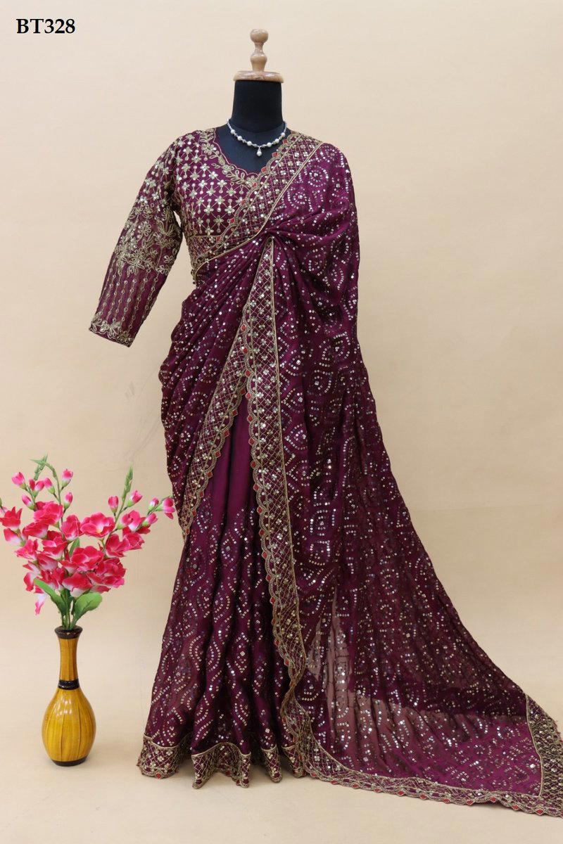 D.NO. BT328 BY BT GEORGETTE SAREE WHOLESALER IN INDIA 1
