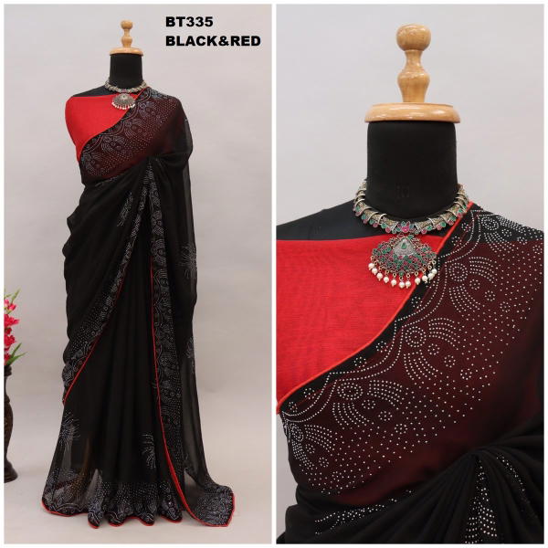 D.NO. BT335 COLOUR‚ÄôS BY BT GEORGETTE SAREE MANUFACTURER IN INDIA