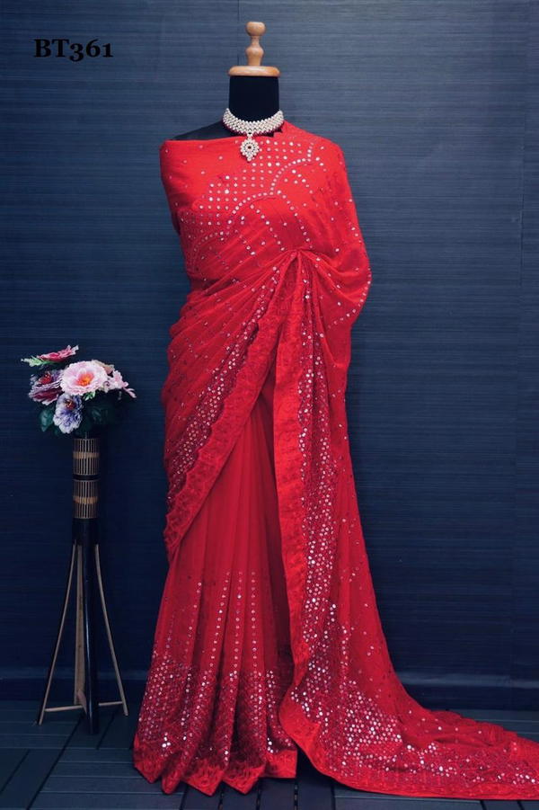 D.NO. BT361 BY BT GEORGETTE SAREE MANUFACTURER IN INDIA